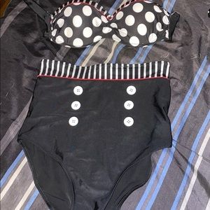 Polka dots high waisted bikini size M